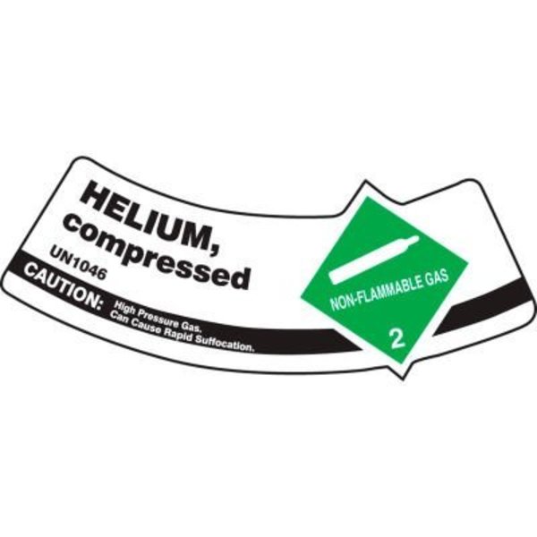 Accuform Accuform Gas Cylinder Shoulder Label, Helium Compressed, Vinyl Adhesive, 5/Pack MCSLHEGVSP